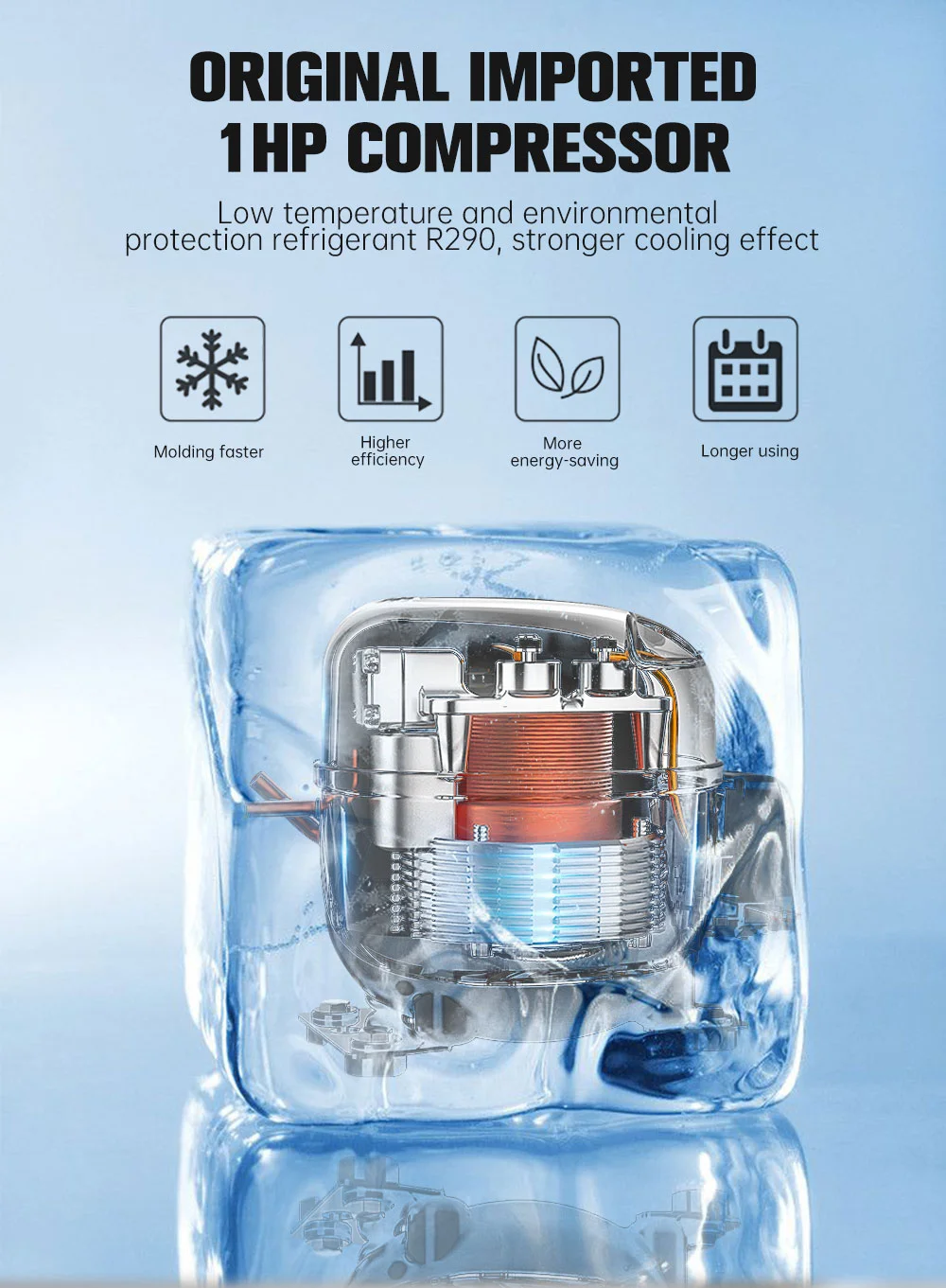 Smartool - Best Professional Ice Cream Maker - Premium Smartool SW26RJL-F 26L/H 1600W