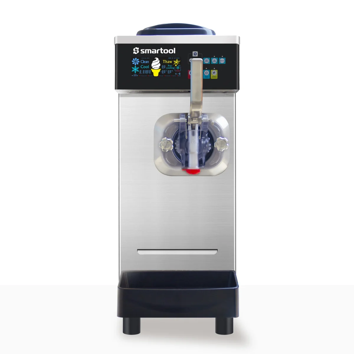 Smartool SW26RJL-F single head countertop soft serve machine, front view, for cafés and food trucks