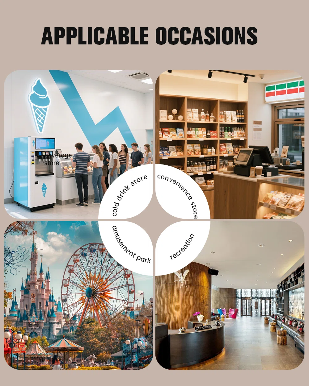 Smartool - Smartool Vertical Stainless Steel Triple Head High Capacity Dual System Ice Cream Machine