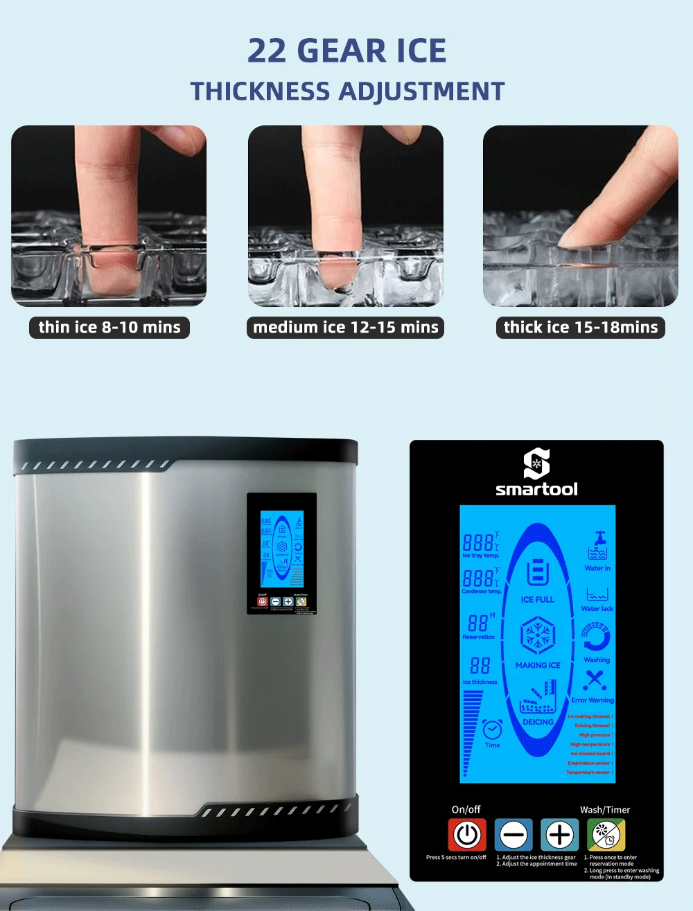 Smartool - Smartool Ice Maker - Split Head Model BF360, 360lbs/Day, 110V (Square Ice)