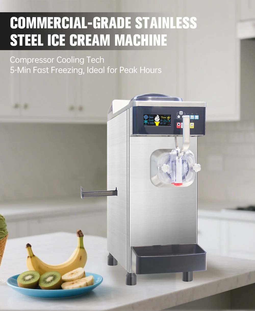 Smartool - Smartool Desktop Stainless Steel Single Head Silent Ice - Cream Machine - SW26RJL-F