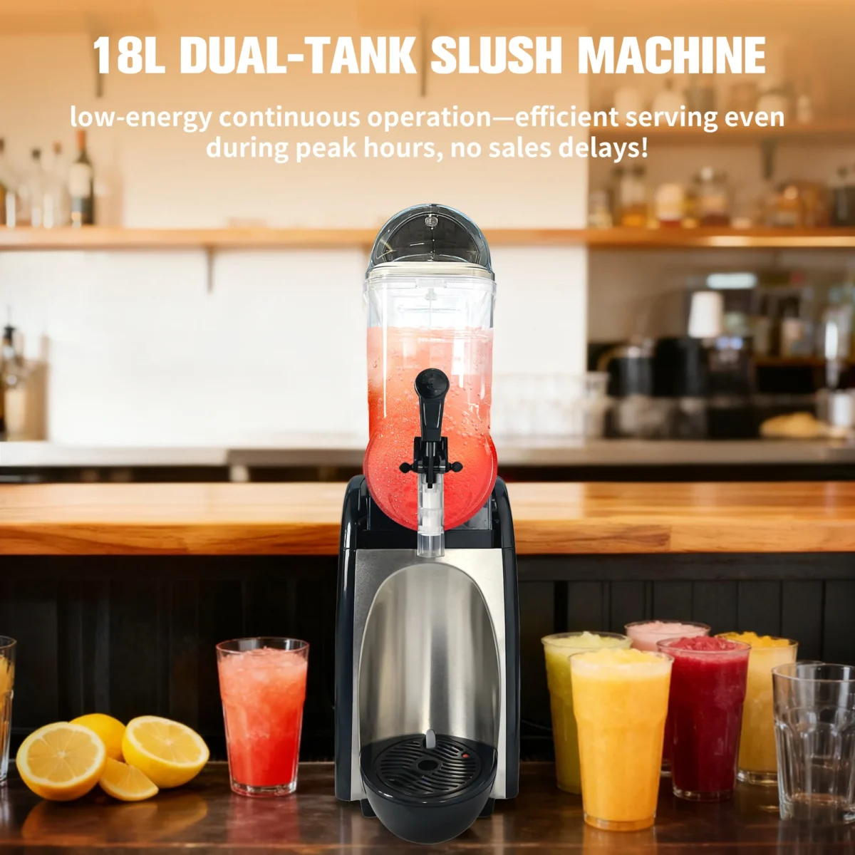 4 Gallons Stainless Steel Single Tank Slushie Machine - Frozen Drink Maker for Home & Parties - Product image 6