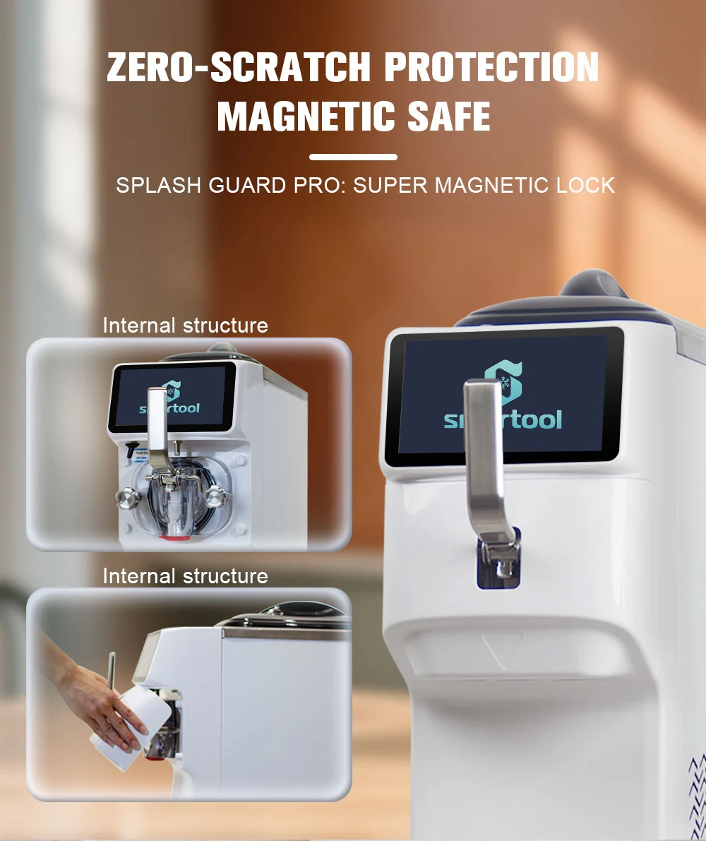 Smartool - Smartool Single Head Embraco Compressor Ice Cream Machine with 7-inch Capacitive Screen & One-Touch Cleaning-GT18RELW