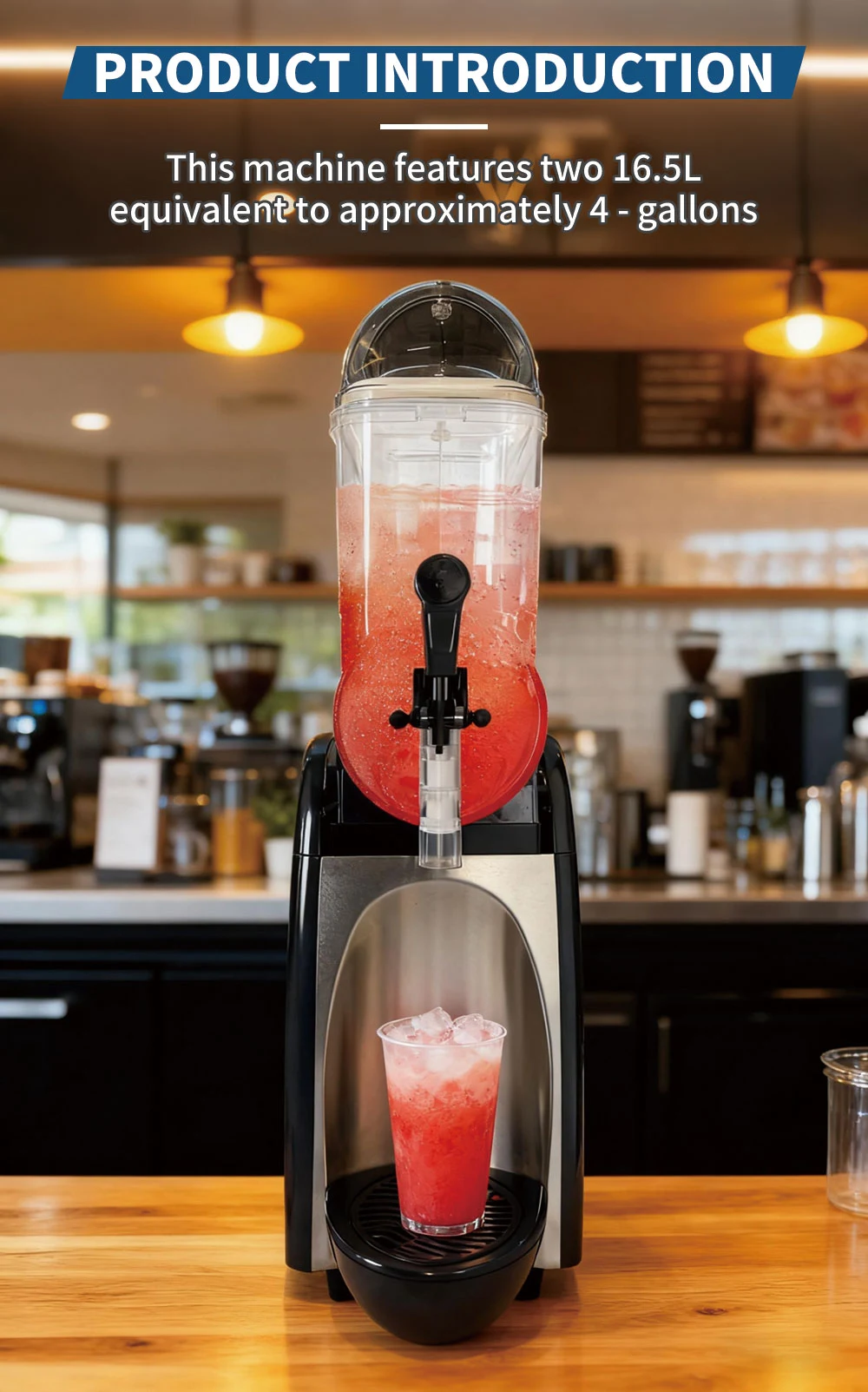 Smartool - Smartool 4 Gallons Stainless Steel Single Tank Slushie Machine - Frozen Drink Maker for Home & Parties - RLC18-1