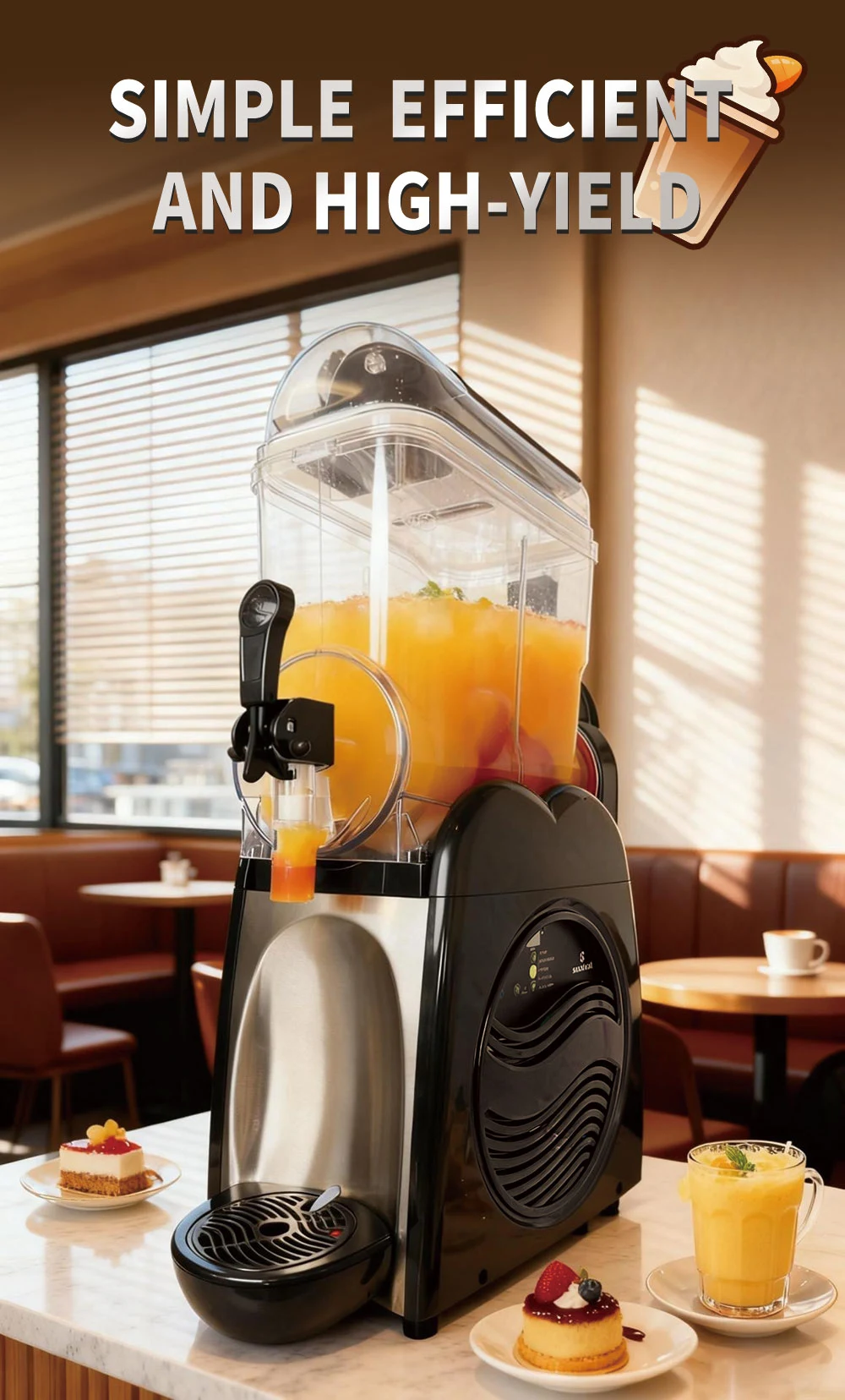 Smartool - Smartool 4 Gallons Stainless Steel Single Tank Slushie Machine - Frozen Drink Maker for Home & Parties - RLC18-1