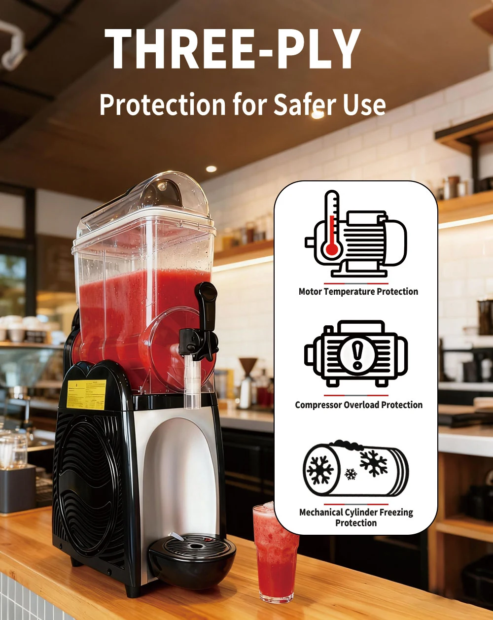 Smartool - Smartool 4 Gallons Stainless Steel Single Tank Slushie Machine - Frozen Drink Maker for Home & Parties - RLC18-1