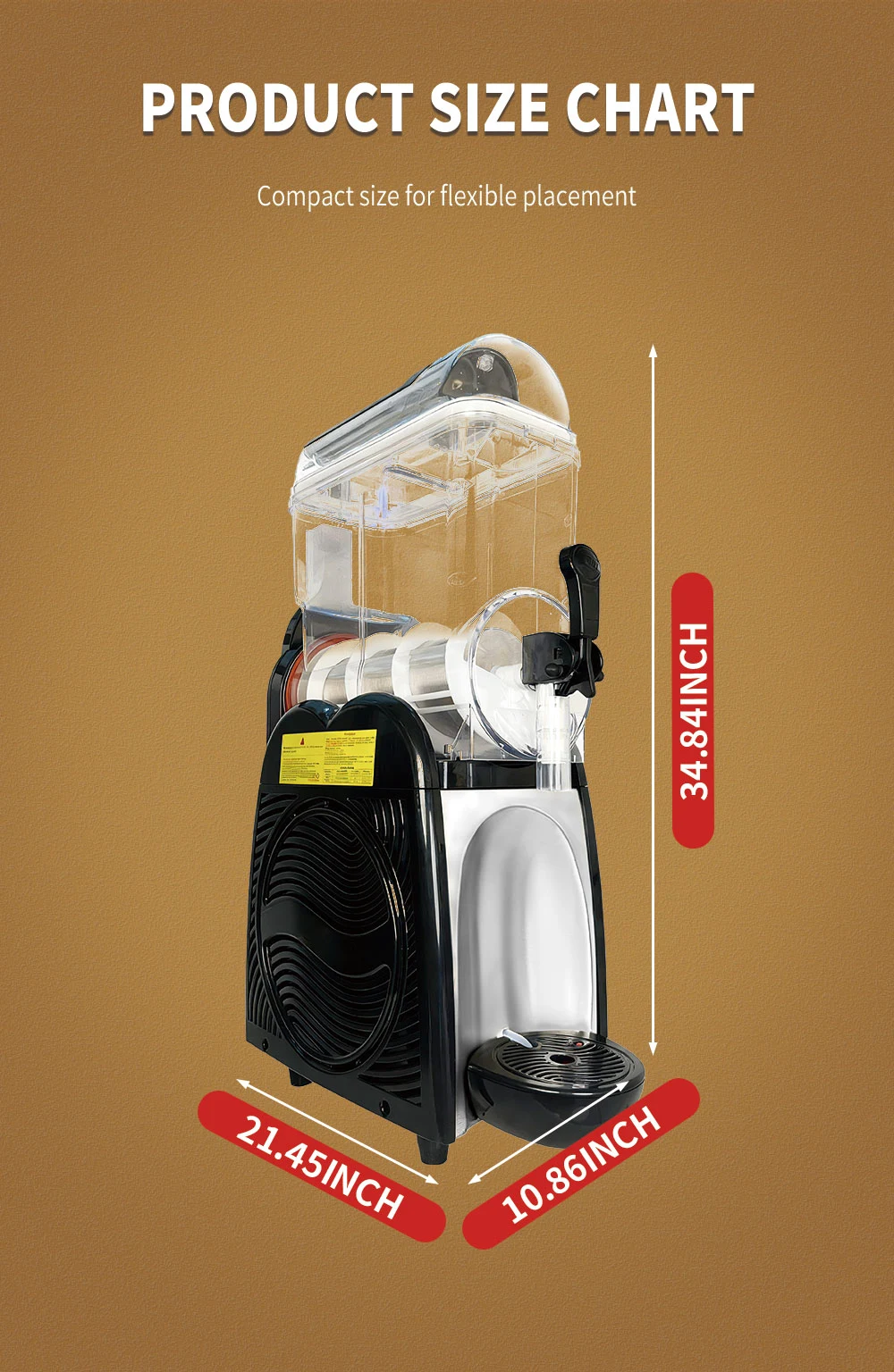 Smartool - Smartool 4 Gallons Stainless Steel Single Tank Slushie Machine - Frozen Drink Maker for Home & Parties - RLC18-1