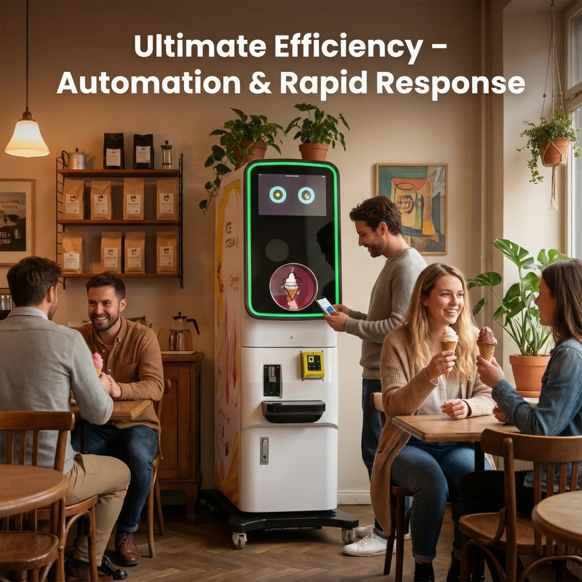 Smartool BA18-100C3 Fully Automatic Intelligent Unmanned Ice Cream Vending Machine with Touch Screen & Sterilization System - Image 4