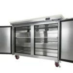 Smartool TSP47FC-2 Commercial Refrigerated Sandwich/Salad Prep Table - 15 Cu Ft 6-Tray Stainless Steel - Image 4