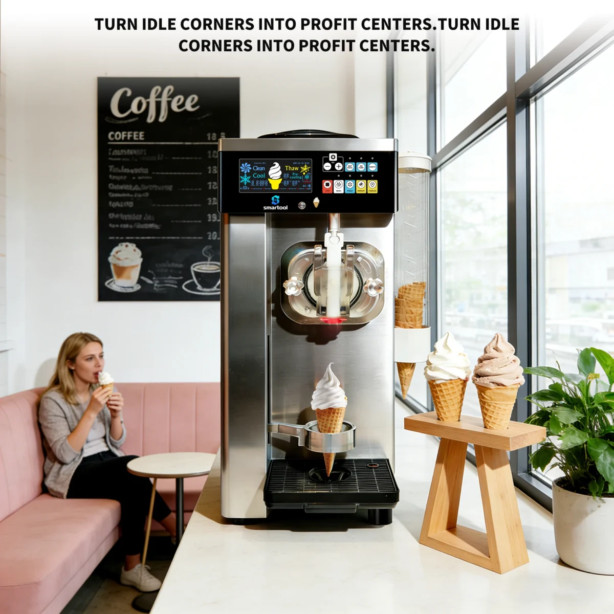 Smartool SW26-BA Semi-Automatic Ice Cream Machine - 20-26L/H Commercial Grade Ice Cream Maker - Image 4