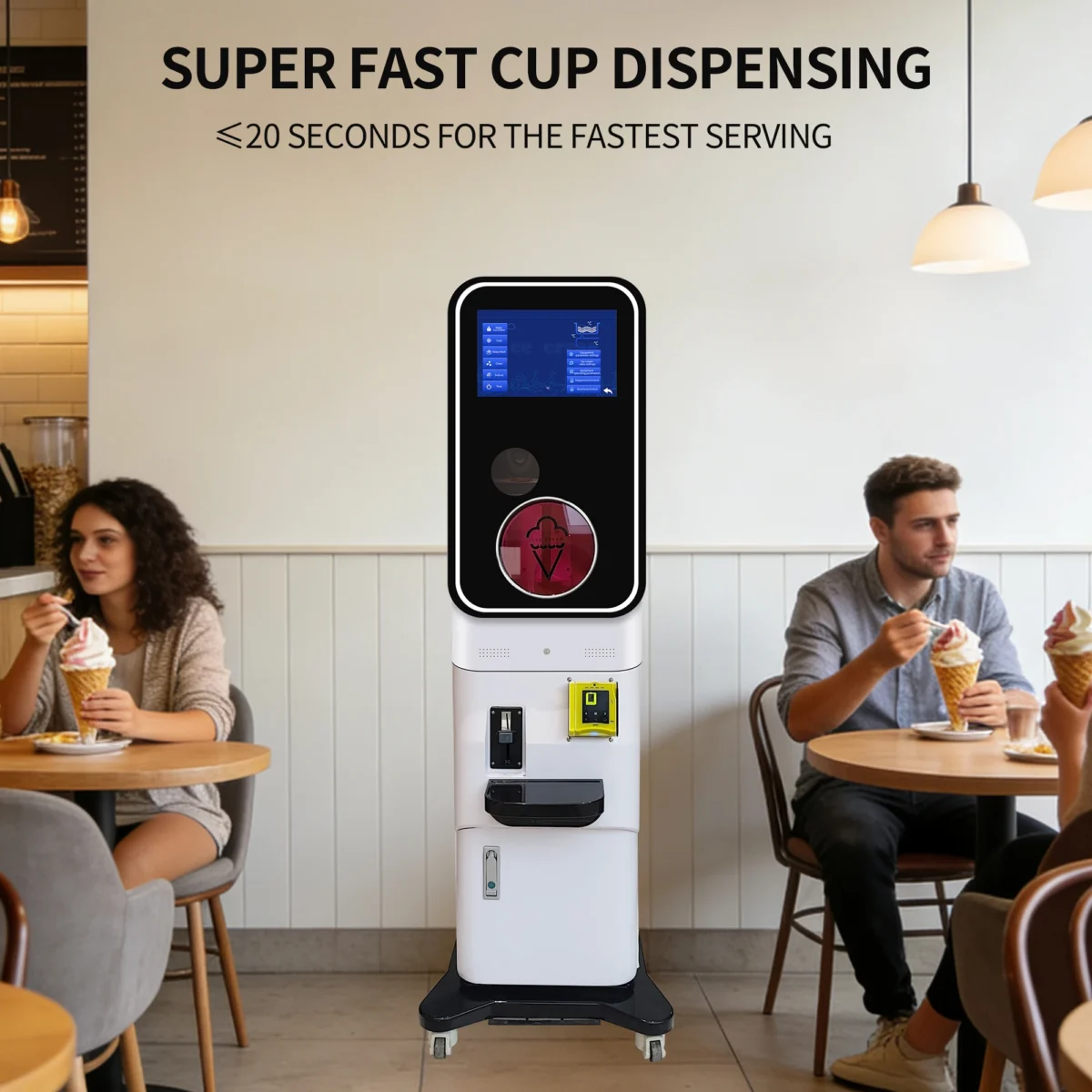 Smartool BA18-100C3 Fully Automatic Intelligent Unmanned Ice Cream Vending Machine with Touch Screen & Sterilization System - Image 5