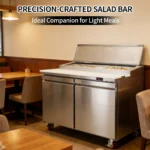 Smartool TSP47FC-2 Commercial Refrigerated Sandwich/Salad Prep Table - 15 Cu Ft 6-Tray Stainless Steel - Image 6