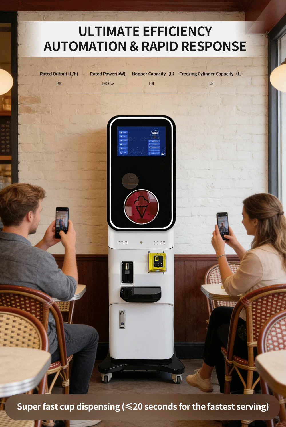 Smartool BA18-100C3 Fully Automatic Intelligent Unmanned Ice Cream Vending Machine with Touch Screen & Sterilization System 1 Smartool - Smartool BA18-100C3 Fully Automatic Intelligent Unmanned Ice Cream Vending Machine with Touch Screen & Sterilization System