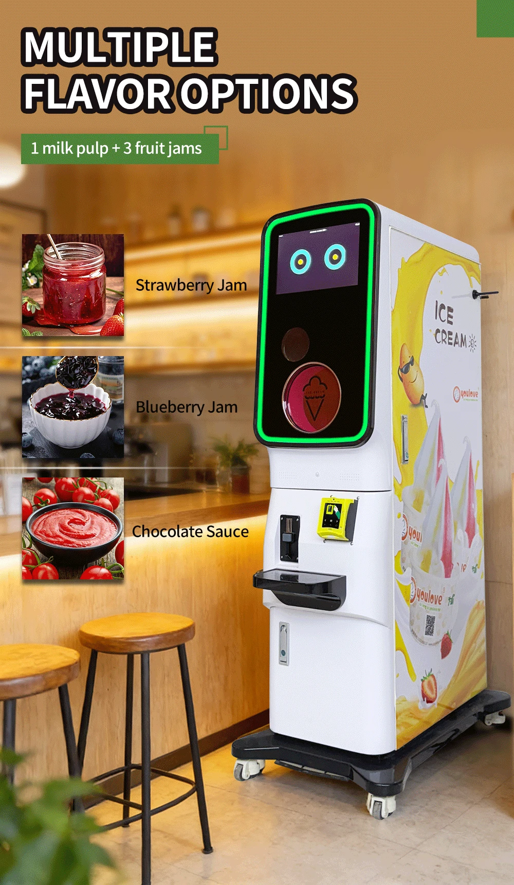 Smartool BA18-100C3 Fully Automatic Intelligent Unmanned Ice Cream Vending Machine with Touch Screen & Sterilization System 2 Smartool - Smartool BA18-100C3 Fully Automatic Intelligent Unmanned Ice Cream Vending Machine with Touch Screen & Sterilization System