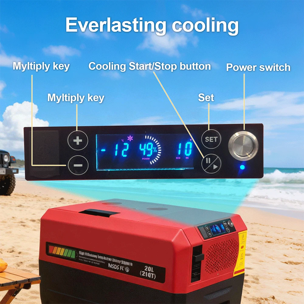 Smartool - Smartool 32-Quart Portable Car Camping Refrigerator - 0.8 kWh Energy Storage Refrigerator