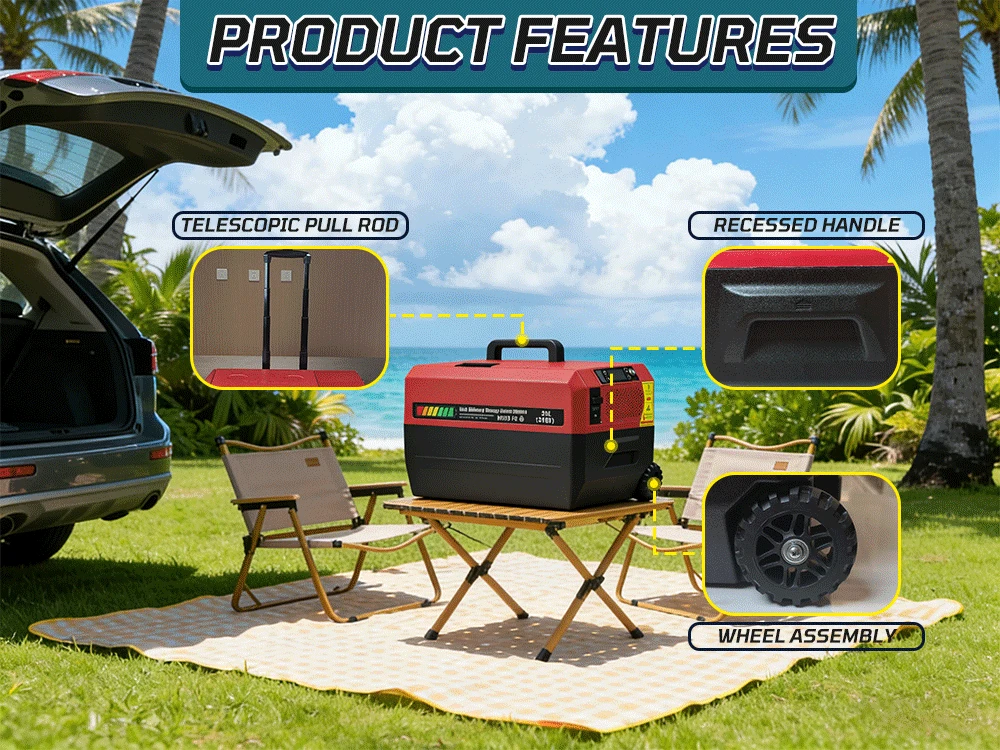 Smartool - Smartool 32-Quart Portable Car Camping Refrigerator - 0.8 kWh Energy Storage Refrigerator