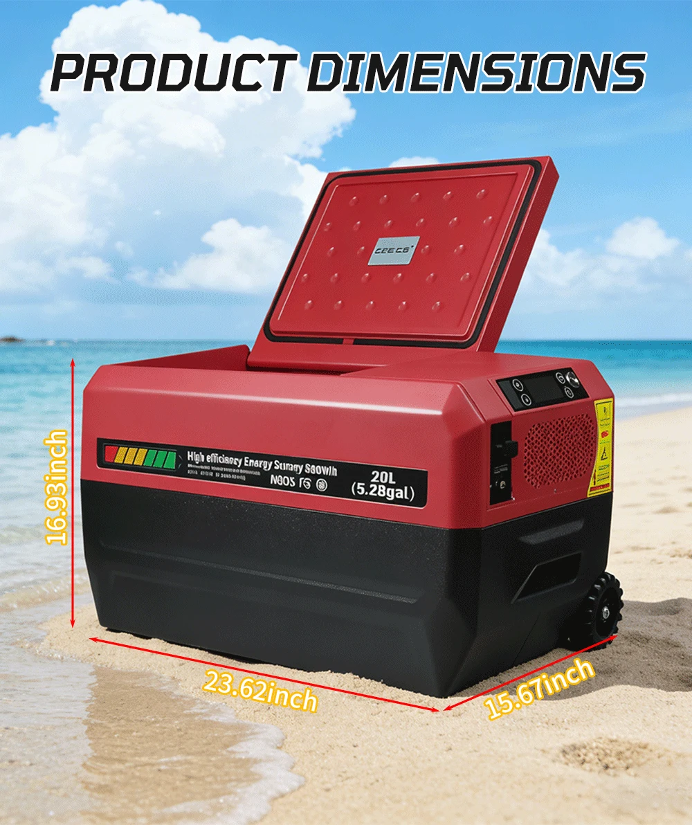 Smartool - Smartool 32-Quart Portable Car Camping Refrigerator - 0.8 kWh Energy Storage Refrigerator