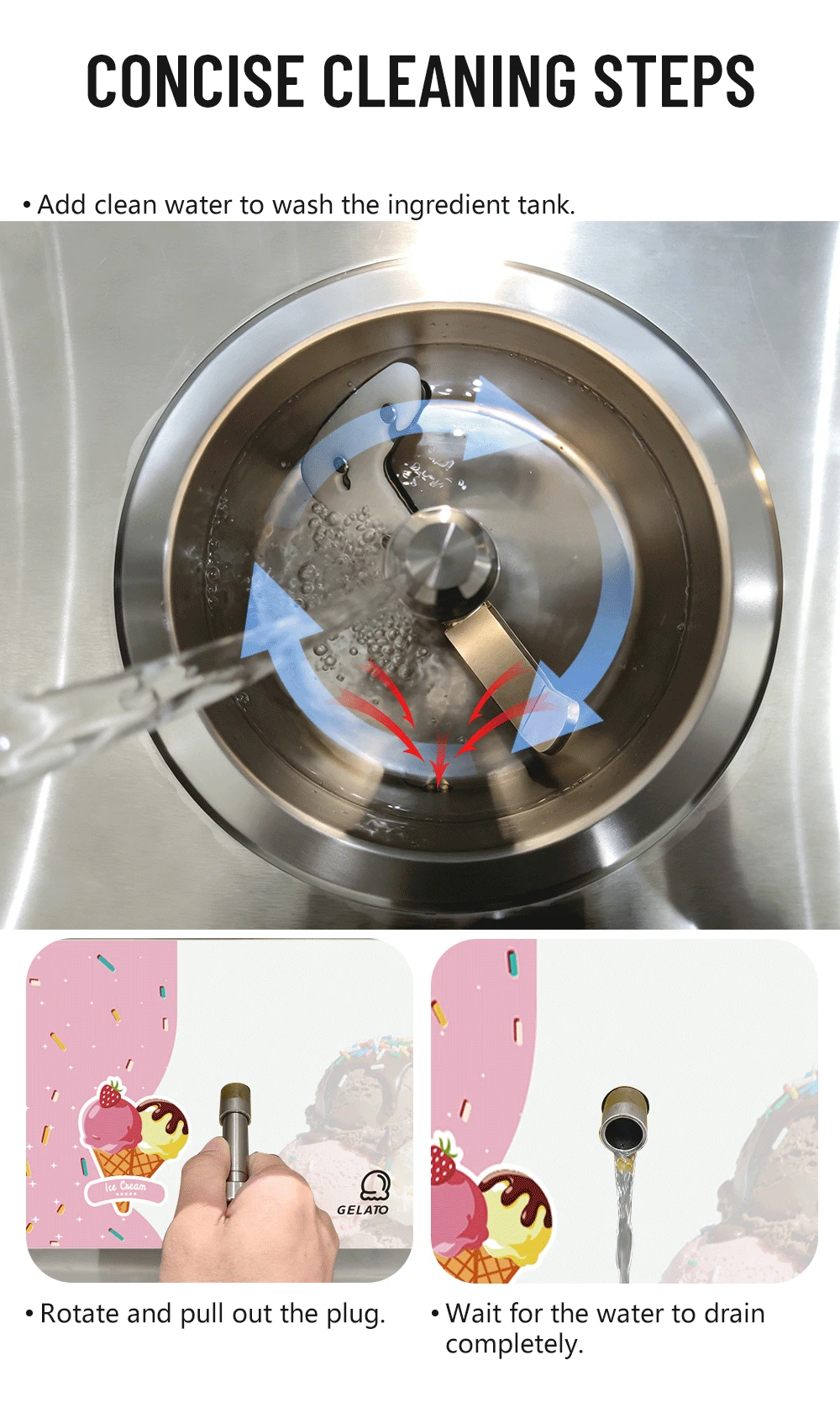 Smartool - Smartool Multifunctional Commercial Ice Cream Machine (With Disinfection System) - Hard & Soft Ice Cream Maker