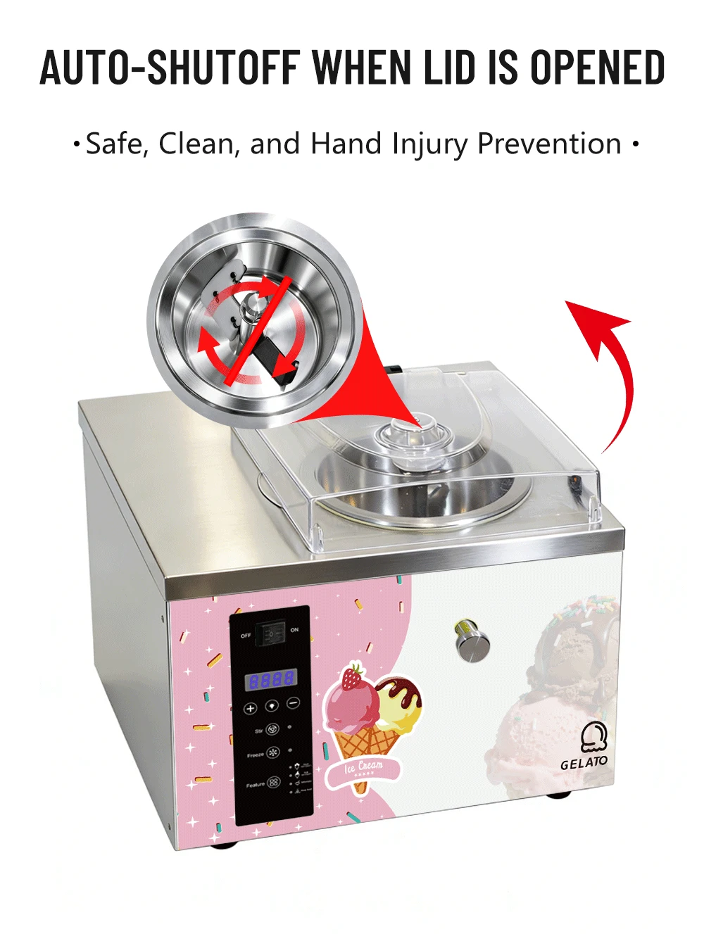 Smartool - Smartool Multifunctional Commercial Ice Cream Machine (With Disinfection System) - Hard & Soft Ice Cream Maker