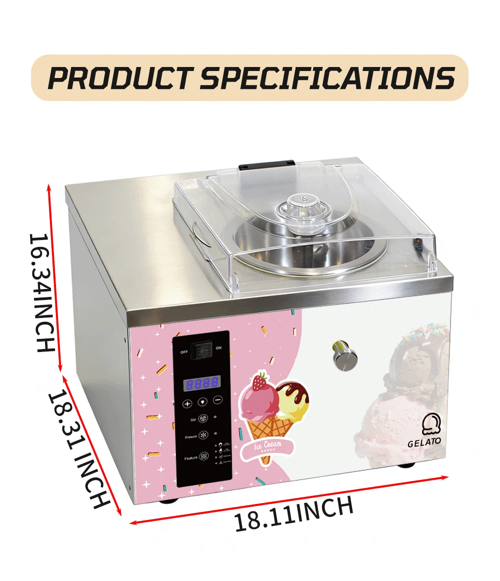 Smartool - Smartool Multifunctional Commercial Ice Cream Machine (With Disinfection System) - Hard & Soft Ice Cream Maker