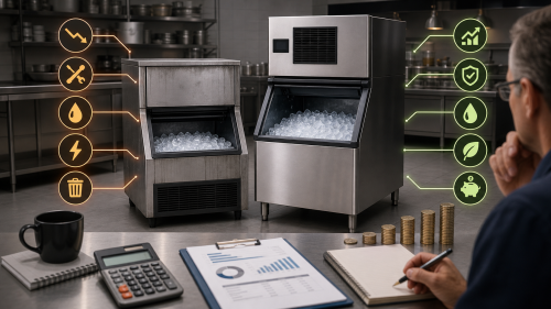 Commercial ice machine total cost of ownership comparison between cheap and quality equipment