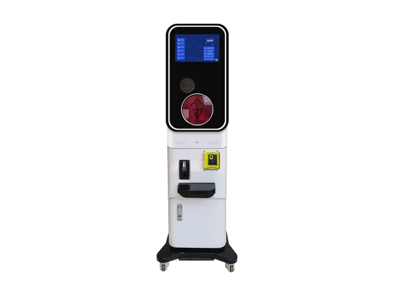 Smartool BA18-100C3 fully automatic ice cream vending machine, front view with touchscreen